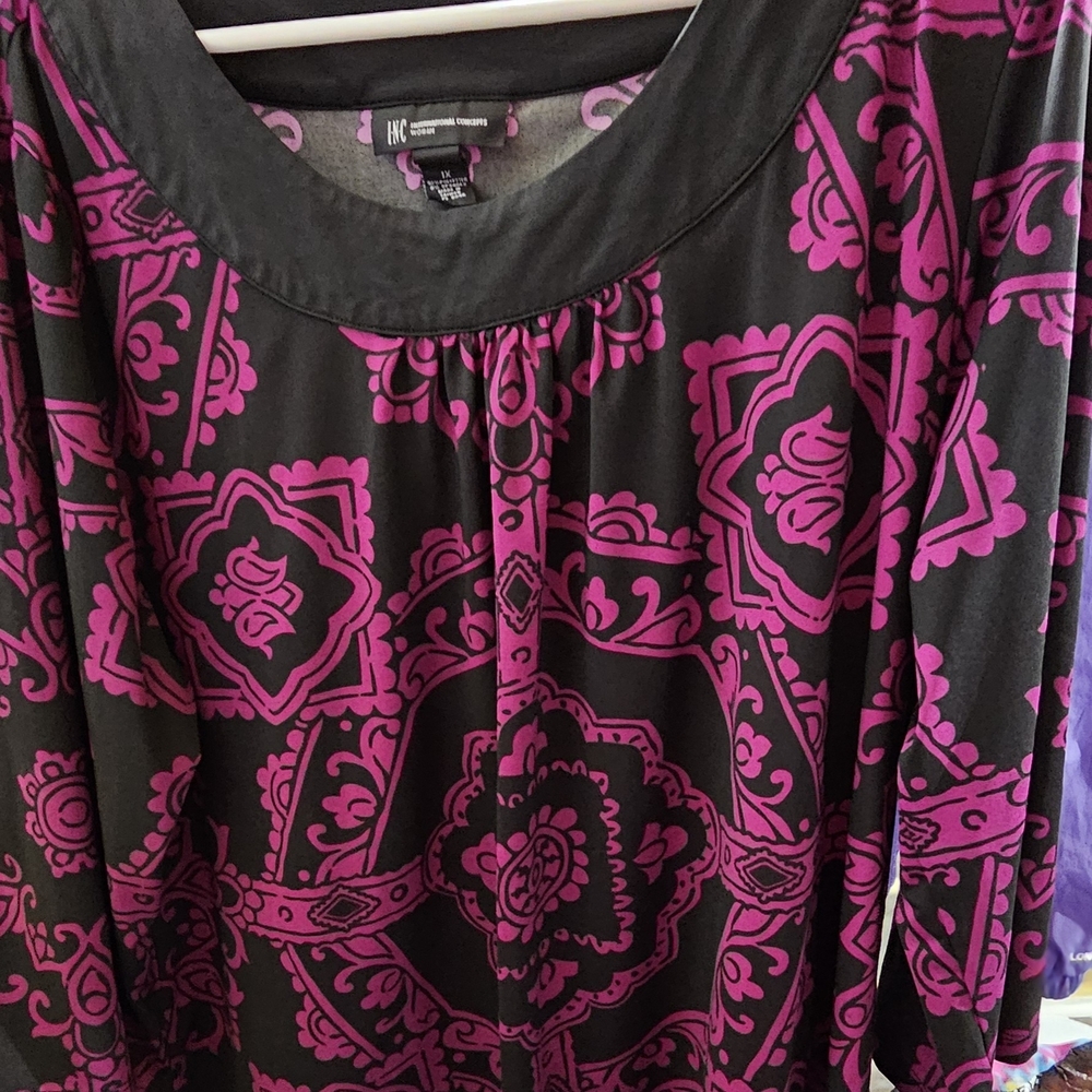 Black and Purple Patterned Top